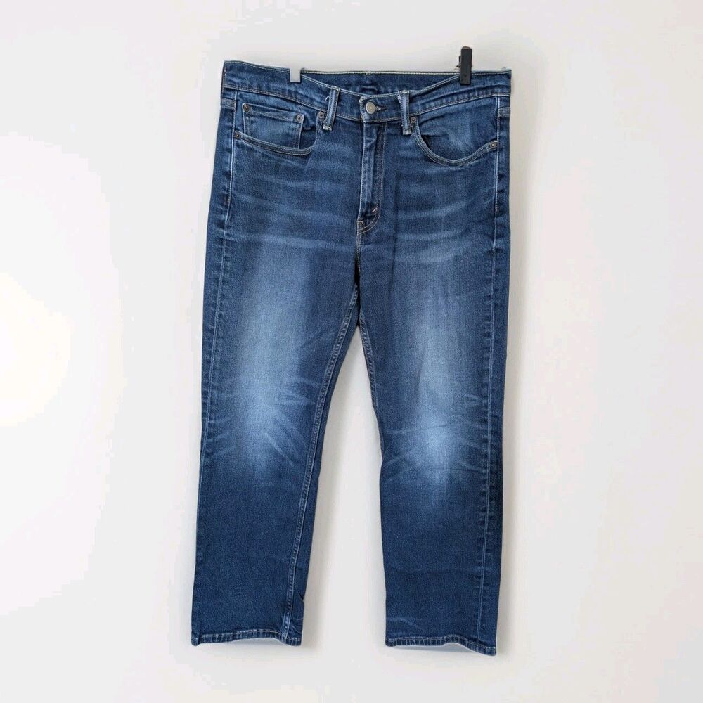 Levi’s 514 Jeans Mens 34x30 Blue Straight Fit Stretch Denim Mid Rise Casual
